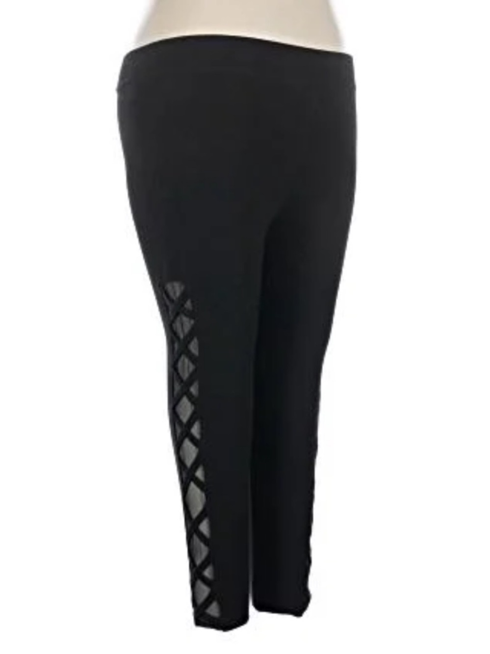 Black Lace-Up Side Detail Leggings- Torrid